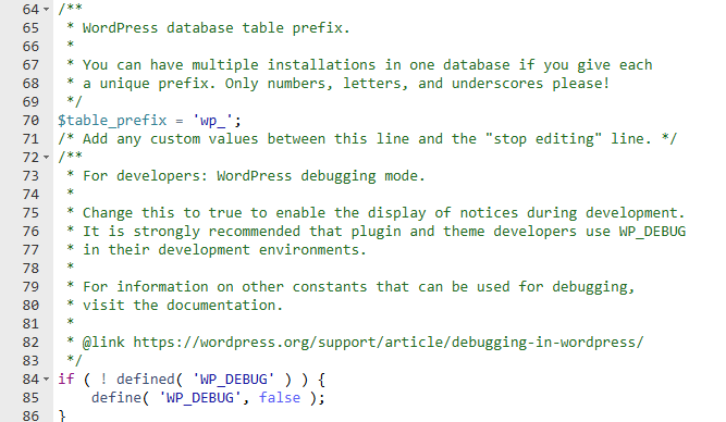 WP_DEBUG 