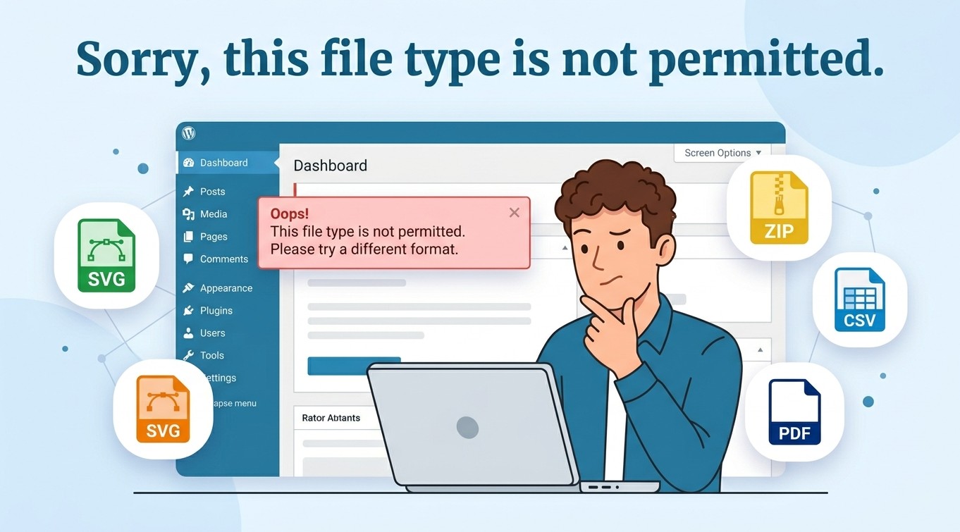 file type not permitted WordPress